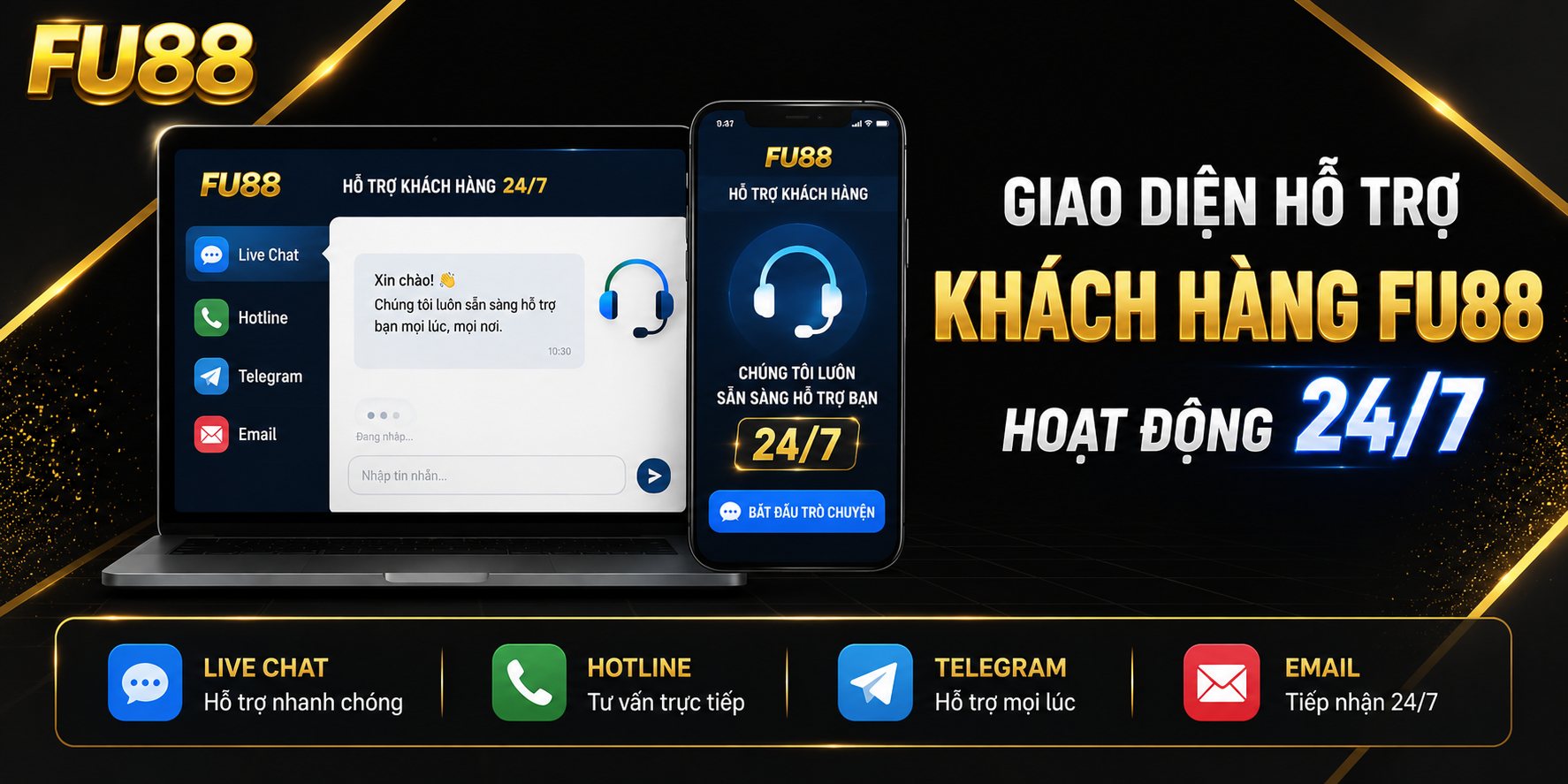 Giao diện hộ trợ khách hàng FU88