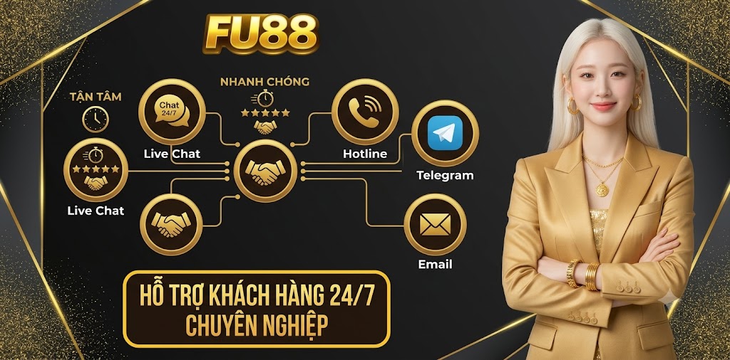 nhân viên CSKH FU88 chuyên nghiệp hộ trợ khách hàng 24/7.