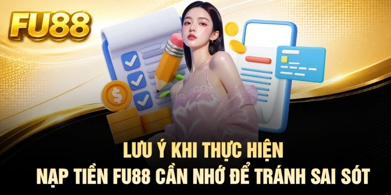 Lưu ý khi thực hiện nạp tiền FU88 cần nhớ để tránh sai sót