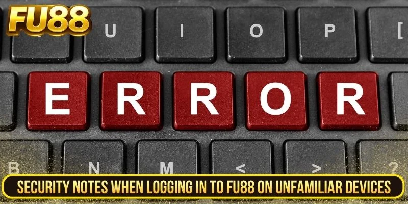Security notes for FU88 login on unfamiliar devices