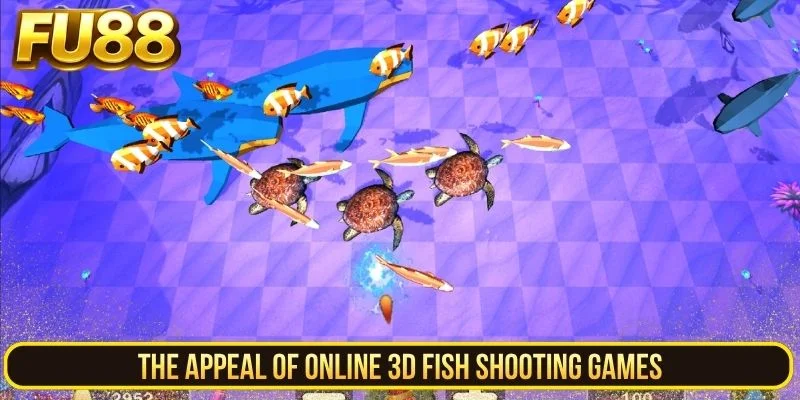 Overview of 3D fish shooting graphics, weapons and underwater targets