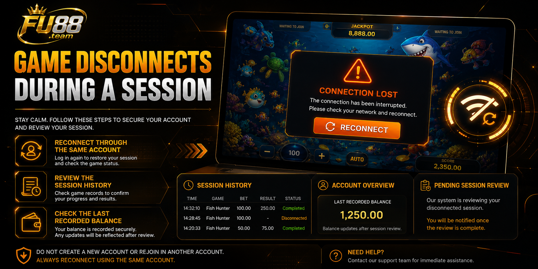 Fish Shooting Session Disconnection